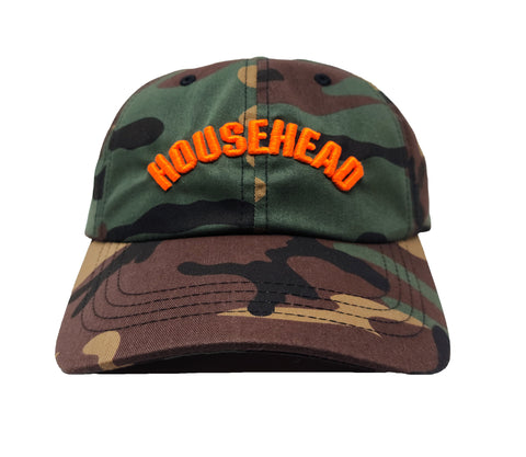 House Head Camouflage and Orange Dad Cap