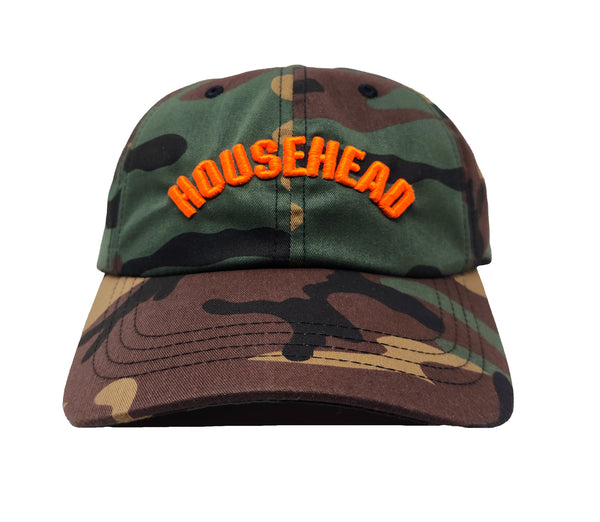 House Head Camouflage and Orange Dad Cap