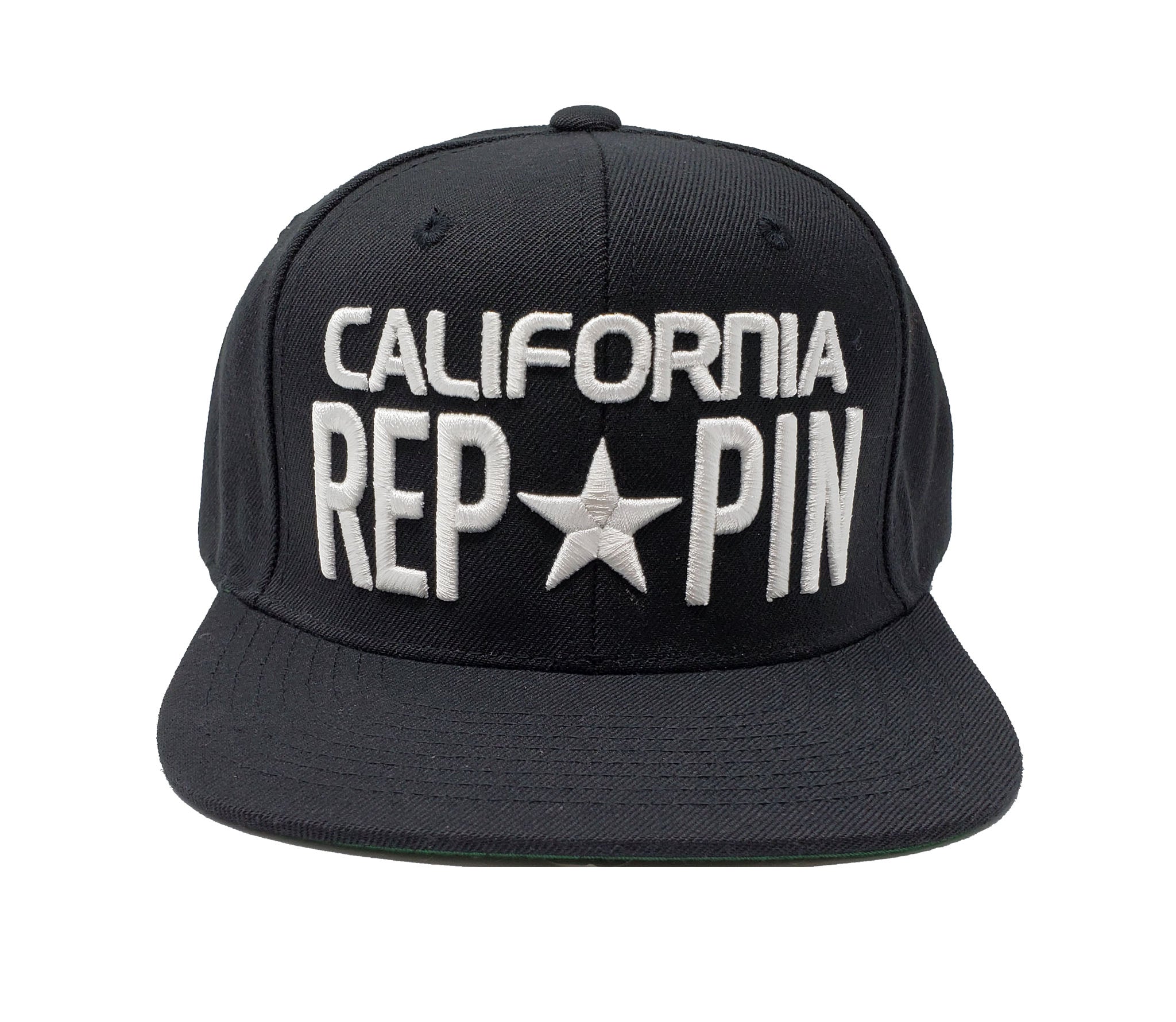 California Reppin Black and White Snapback