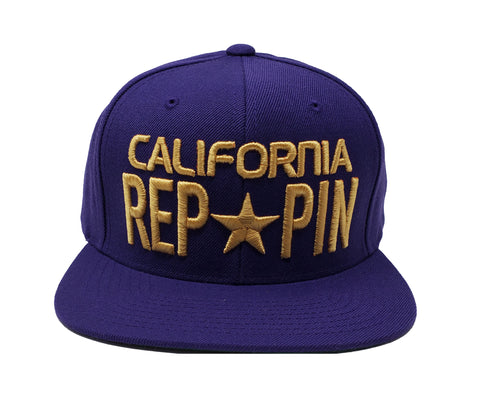 California Reppin Purple and Gold Snapback