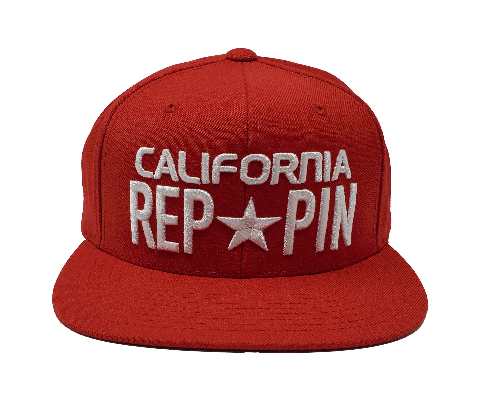 California Reppin Red and White Snapback