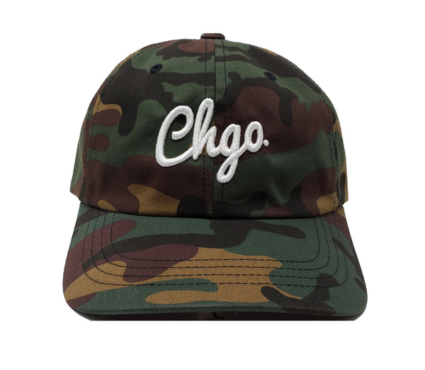 CHGO Camouflage and White Dad Cap