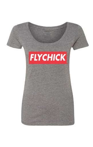 Fly Chick Classic Logo Scoop Neck T-Shirt