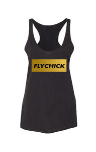 Fly Chick Classic Gold Foil Racerback Tank