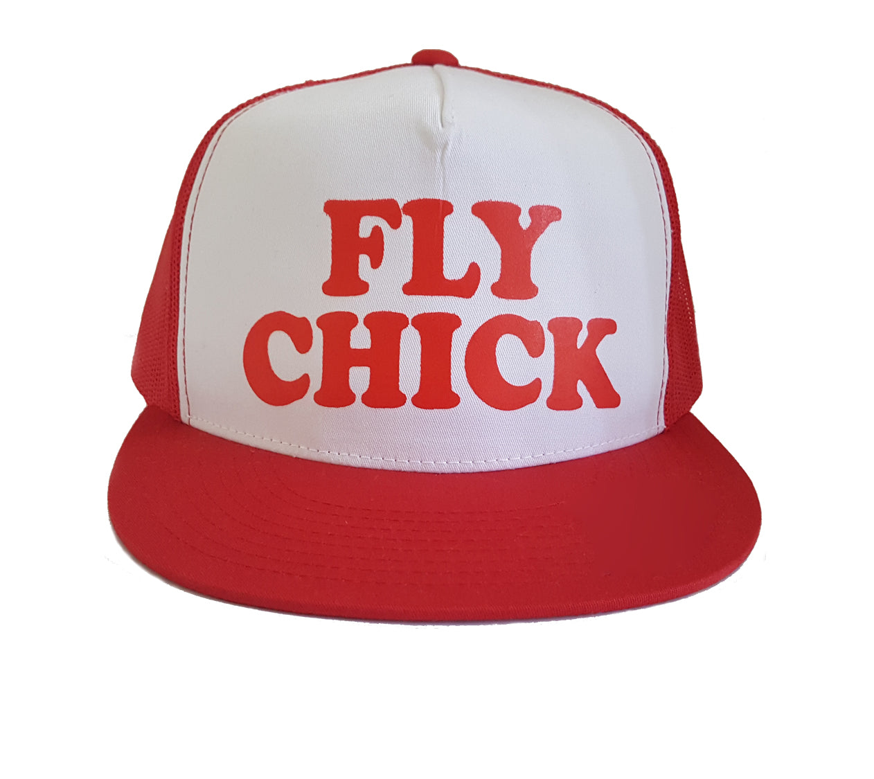 Fly Chick Classic Red and White Trucker Hat