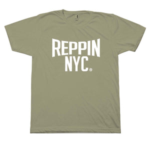 Reppin NYC Olive and White T-Shirt