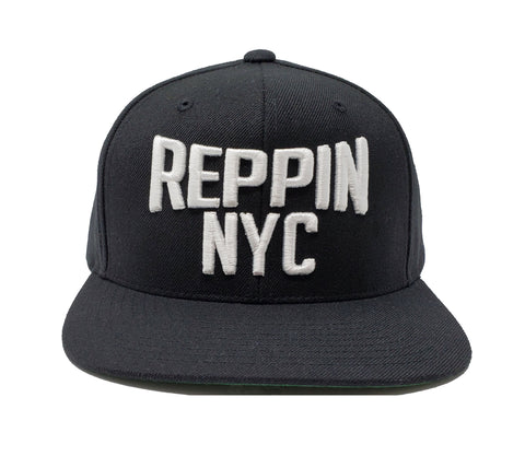 Reppin NYC Black and White Snapback