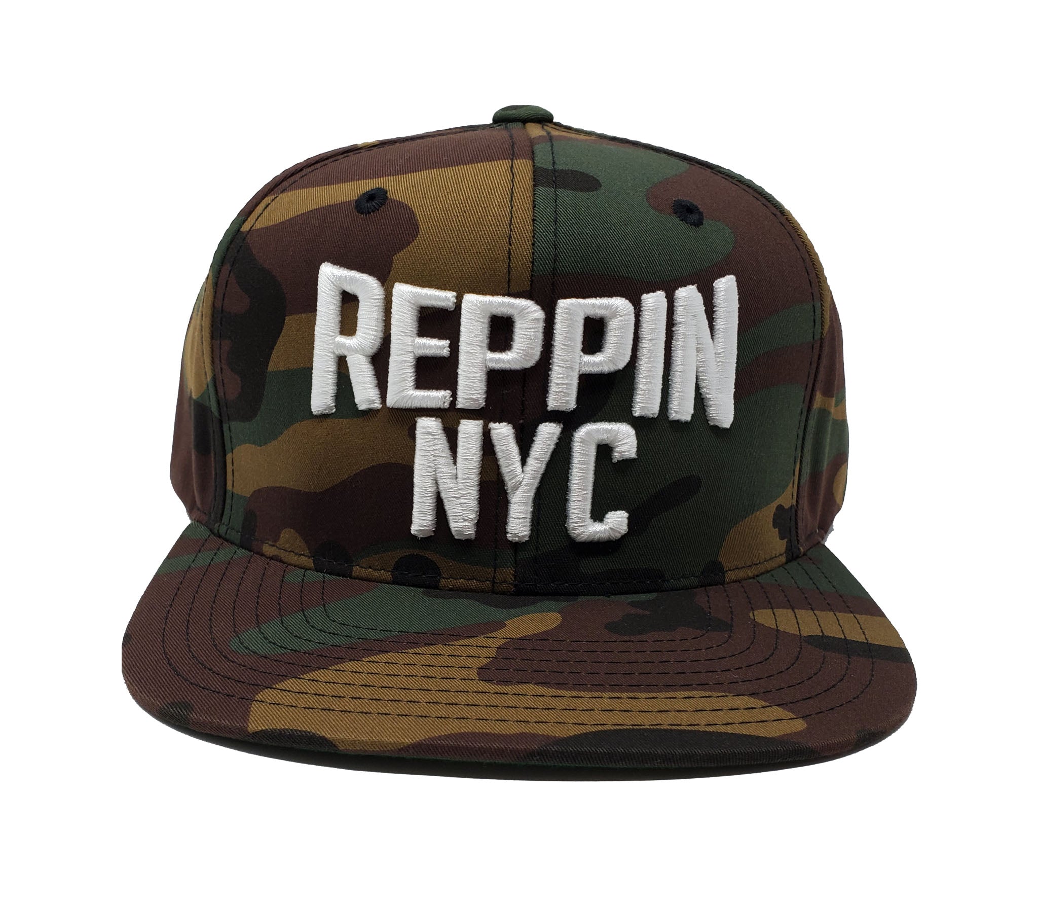 Reppin NYC Camouflage and White Snapback