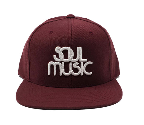 Soul Music Maroon and White Snapback